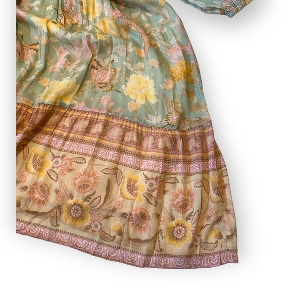 NWT Spell And the Gypsy Butterfly Boho Tunic Dress, Size M, Botanical pastel - Picture 11 of 15